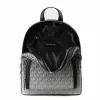 Mochila de mulher Michael Kors Rhea 28x23x10 cm preta lona Signature