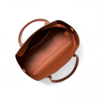 Michael Kors Conjunto de sacos de mulher em pele Saffiano – Tote e Pouch (Baunilha) – Modelo 35F3GCFT9TVAN