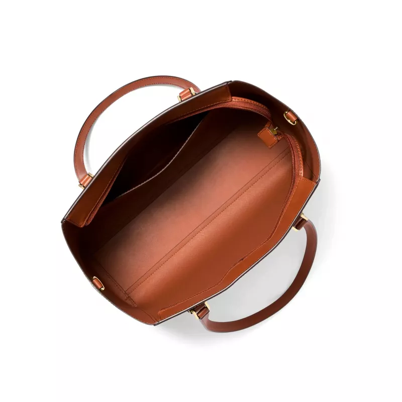 Michael Kors Conjunto de sacos de mulher em pele Saffiano – Tote e Pouch (Baunilha) – Modelo 35F3GCFT9TVAN