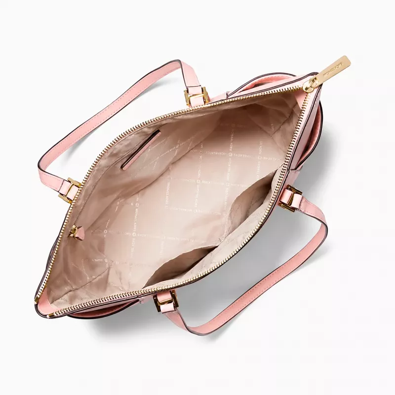 Mala de mão de mulher Michael Kors em pele Saffiano 35T0GCFT7LPOW Powder Blush 25x28x11cm