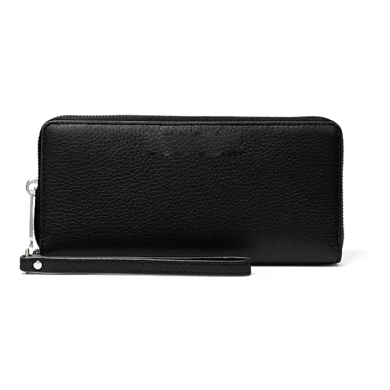 Carteira e capa para telemóvel MICHAEL KORS para mulher em pele Saffiano com fecho de correr, preta (Jet Set Travel) - 35S6STVE9LBLA