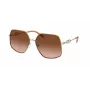 Óculos de sol Michael Kors de mulher MK1127J10143B armação de metal ouro rosa lentes castanhas degradê 59 mm
