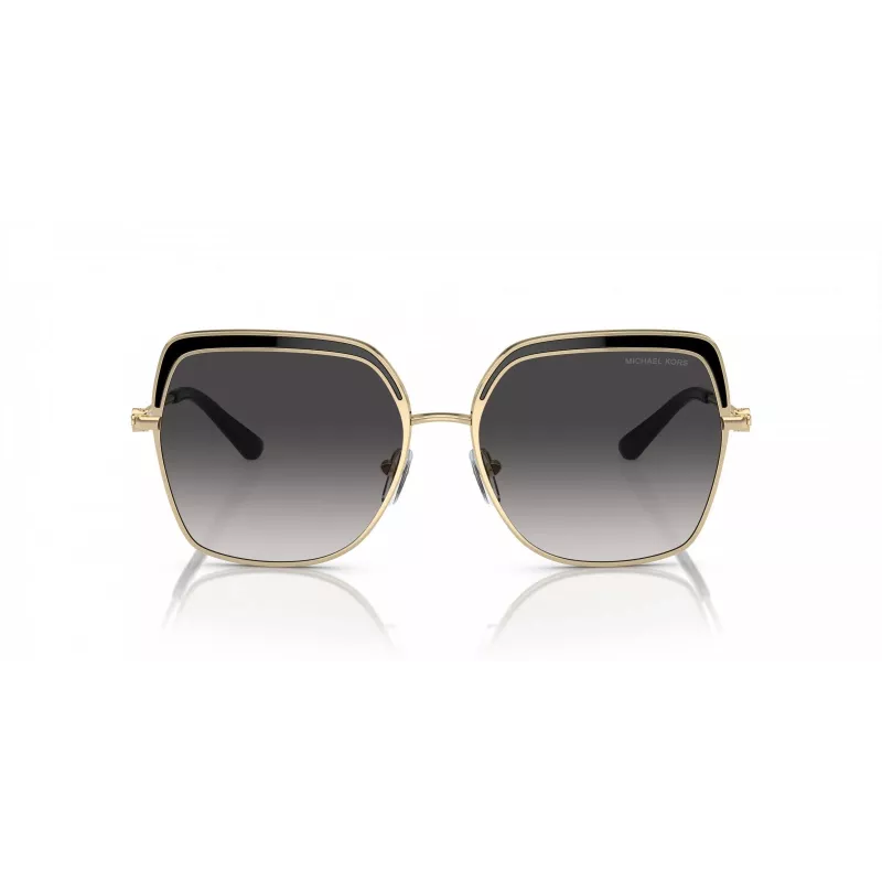Óculos de sol de senhora Michael Kors MK1141-10148G armação Butterfly rosa-ouro lentes cinzentas degradê 57mm