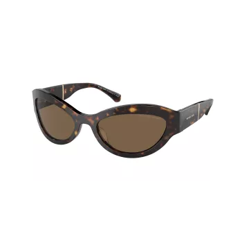Óculos de sol Michael Kors para mulher MK2198-300673 armação de acetato castanho escuro lentes degradê castanhas 59 mm