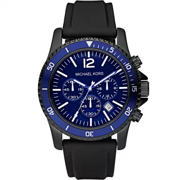 Relógio de quartzo de homem Michael Kors MK8165, 46 mm, mostrador preto/azul