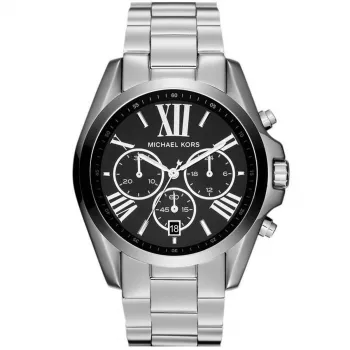 Michael Kors MK5705 Relógio de quartzo para homem, 42 mm, mostrador prateado/preto