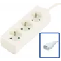 MicroConnect Régua de tomadas francesa tipo E 3 tomadas com interruptor, proteção contra sobrecarga e segurança para crianças, cabo 1,5m, branca (MC-PS030150FRUPSW)