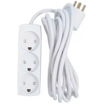 Microconnect GRU033WDK Extensão dinamarquesa de 3 tomadas, 3 m, branca