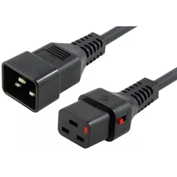 MICROCONNECT cabo de alimentação com bloqueio C20 para C19, 2,5m, 16A, preto