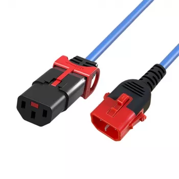 Cabo de alimentação MICROCONNECT C13 IEC Lock+ - C14 1,5m preto