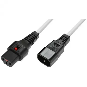 MicroConnect Cabo de alimentação C13 IEC Lock para C14, 1,5m, preto, 10A/250V, H05VV-F 3G1.0mm² MC-C13C14LOCK-1.5MW