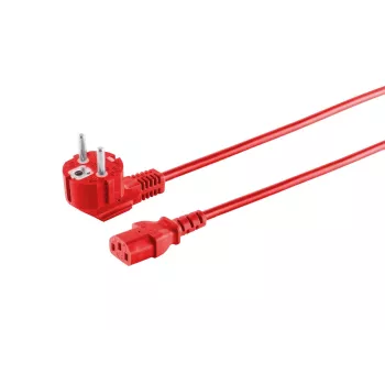 Cabo de alimentação MicroConnect Schuko angular para IEC C13, 3m, vermelho MC-SCHUANGC13300R
