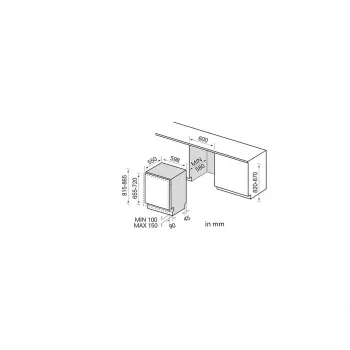 Máquina de lavar loiça encastrável Midea MDWEB1403MB-WS, 14 conjuntos de louça, C, 44 dB