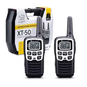 Midland XT50 Adventure rádio bidirecional 24 canais 446,00625 - 446,09375 MHz preto, cinzento