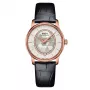 MIDO Baroncelli III Lady relógio automático 33mm ouro rosa PVD mostrador branco em madrepérola índices de diamantes bracelete de pele branca