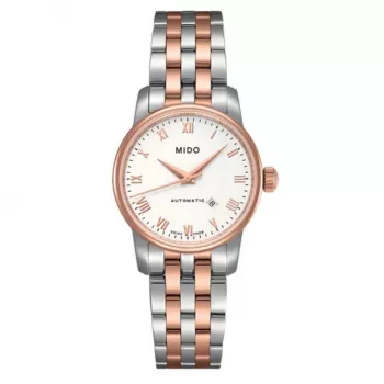 Relógio de quartzo de mulher MIDO Baroncelli Lady M76009N61 29mm aço inoxidável PVD ouro rosa