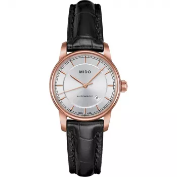 MIDO Baroncelli Lady Relógio de mulher M76003104 29mm aço inoxidável mostrador prateado