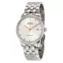 Relógio automático MIDO Baroncelli III para homem 38mm mostrador prateado bracelete de pele castanha M86004101