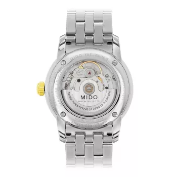 MIDO Relógio Homem M86009261 Baroncelli III 38mm Automático Mostrador Prateado Pele Preta