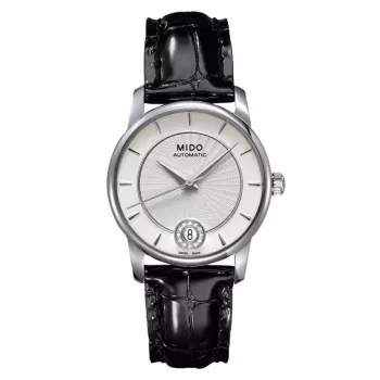 Relógio automático de mulher MIDO M007207160360 33mm caixa de aço inoxidável pulseira de pele castanha