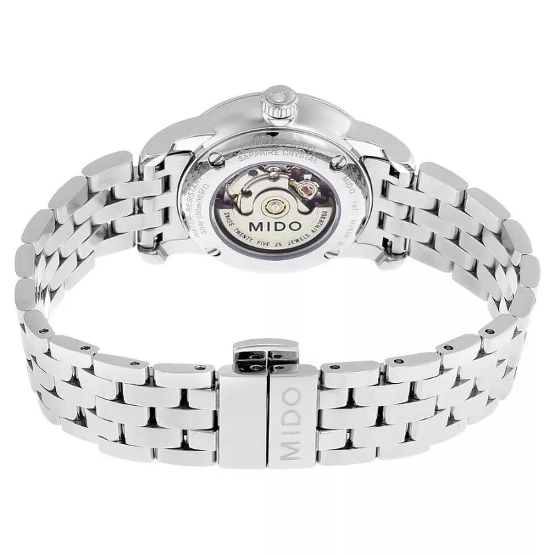Relógio automático de mulher MIDO M76004761 29mm Aço inoxidável Mostrador prateado