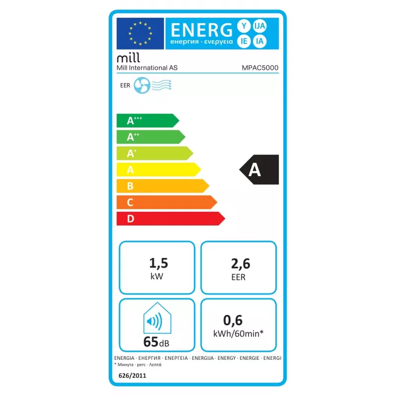 Ar condicionado Mill MPAC5000 5000 BTU, para espaços até 12 m², branco