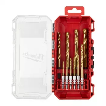 Conjunto de brocas para metal Milwaukee HSS-G TiN, 10 peças, 3-10 mm, encaixe sextavado de 1/4 polegadas, afiação cruzada, 135°