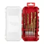 Conjunto de brocas para metal Milwaukee HSS-G TiN, 10 peças, 3-10 mm, encaixe sextavado de 1/4 polegadas, afiação cruzada, 135°