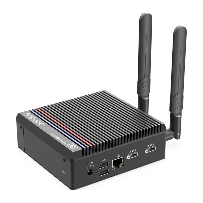 MINIX Z300-0dB mini PC barebone, Intel Core 3 N300, 8C/8T, DDR4 3200, Wi-Fi 6, BT 5.2, 2,5GbE, 2x HDMI 2.1, sem ventoinha
