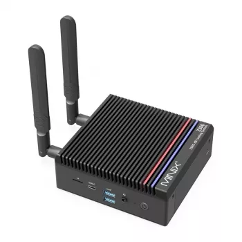 Mini PC barebone MINIX Z300-0dB Intel Processor N300 8C/8T até 3.8GHz DDR5 1x SODIMM M.2 PCIe Gen4 Wi-Fi 6E BT5.2 2x 2.5GbE HDMI 2.1 DP 1.4 USB-C 90W VESA preto