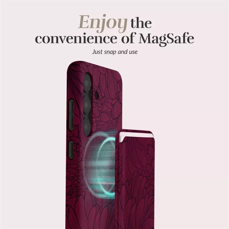 MIO Berry Blooms Capa MagSafe Compatível com Porta-Cartões