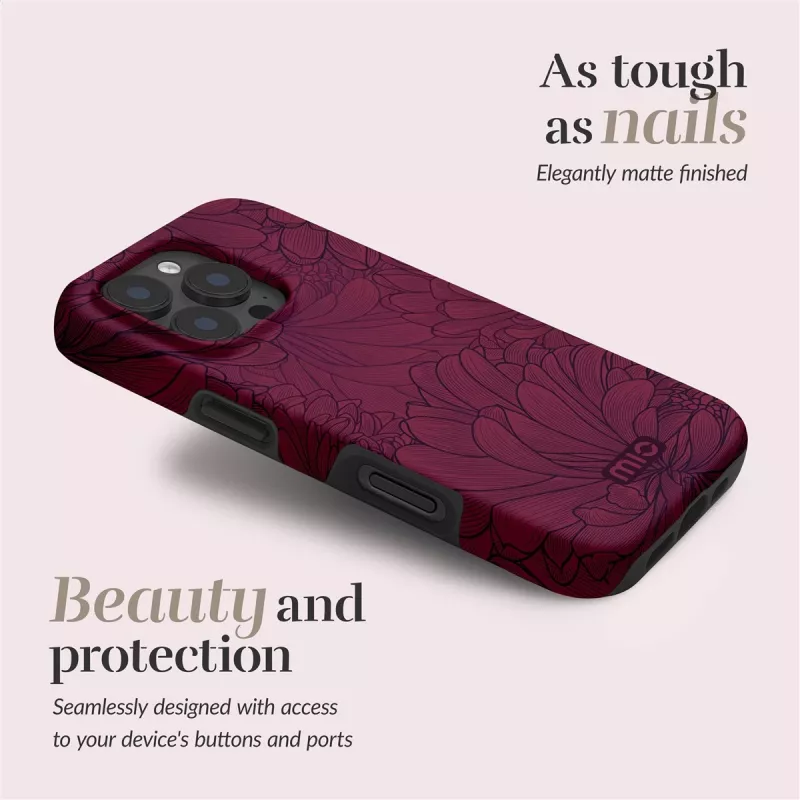 Capa MIO Berry Blooms compatível com MagSafe para iPhone 16 Pro Max