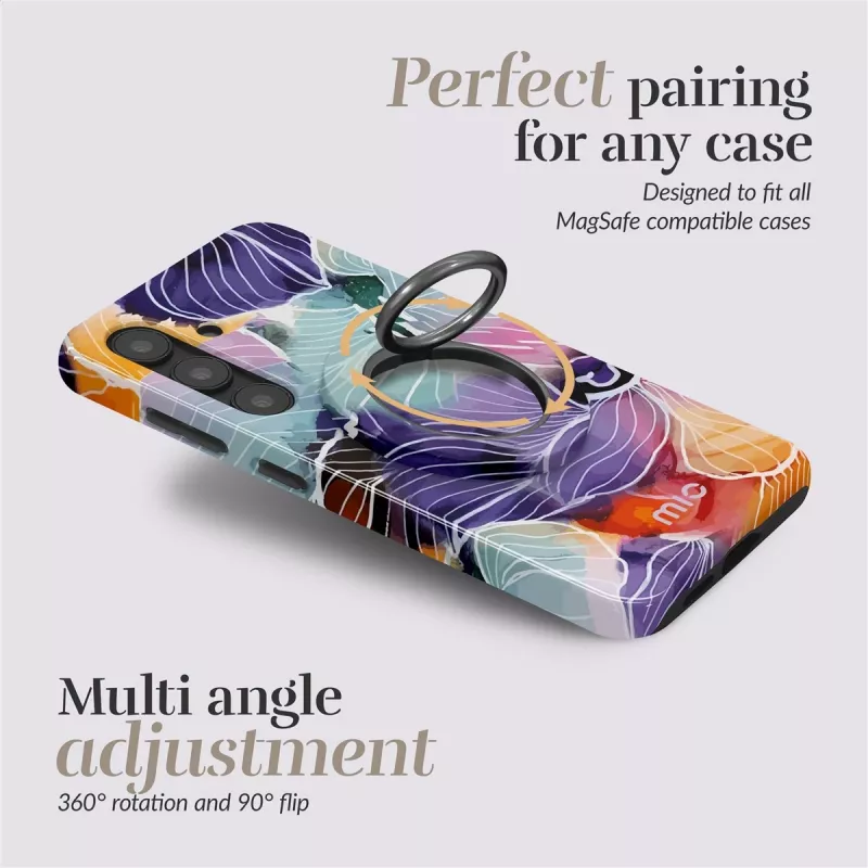 Capa Magsafe MIO Flowers compatível com suporte de anel
