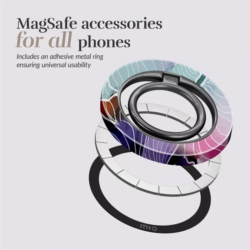 Capa Magsafe MIO Flowers compatível com suporte de anel