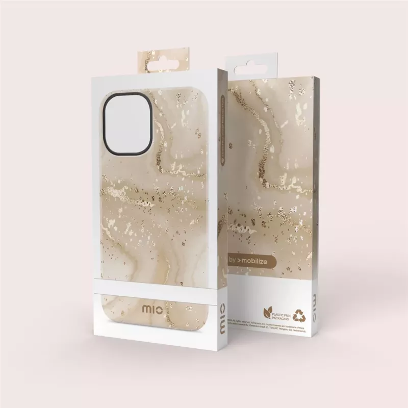 Capa Magsafe MIO Gold Marble Compatível com iPhone 16 Pro Max