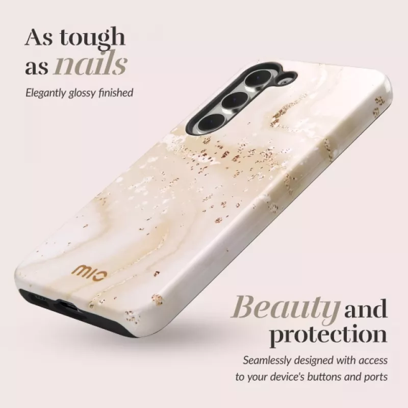 Capa compatível com MagSafe MIO Gold Marble para Samsung S24 FE 5G