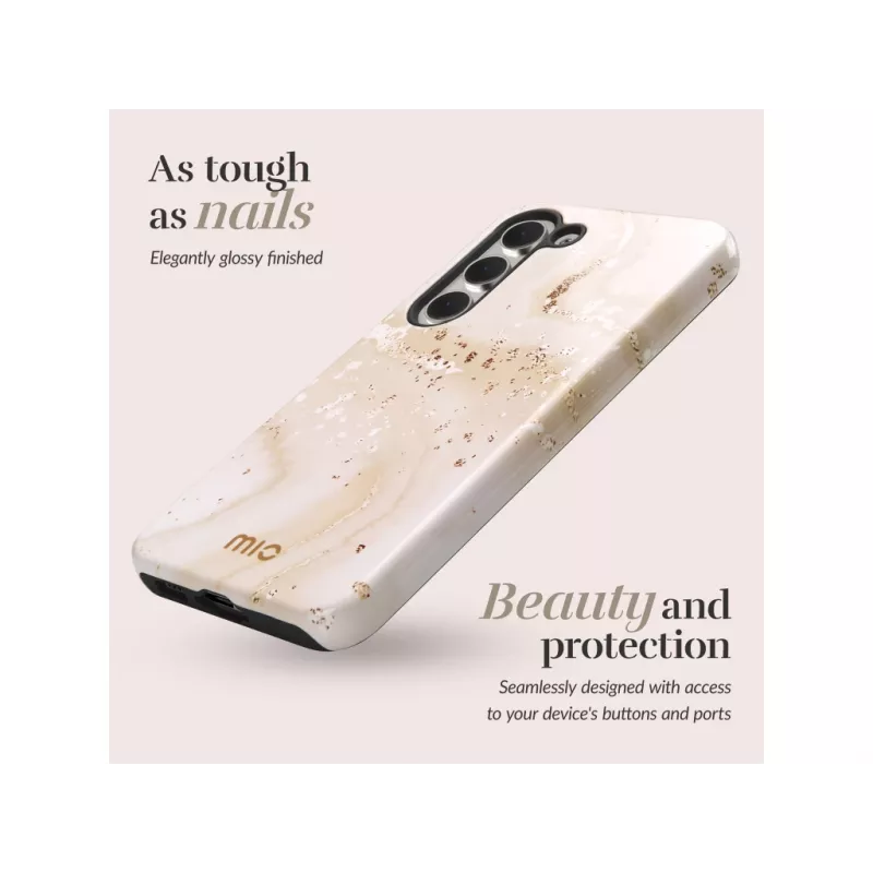 Capa MIO Gold Marble compatível com Magsafe para Samsung S25 Plus 5G