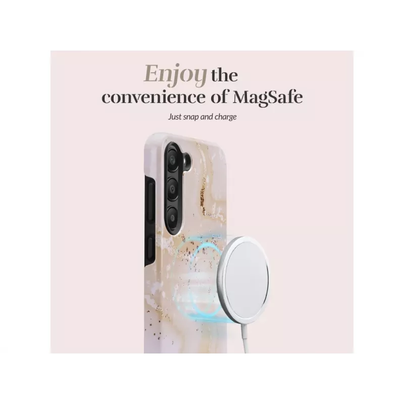 MIO Gold Marble Capa compatível com MagSafe para Samsung S25 Ultra 5G