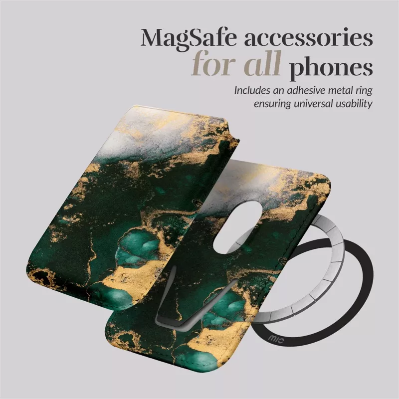 MIO Capa MagSafe Green Marble Compatível com porta-cartões