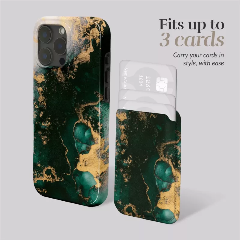 MIO Capa MagSafe Green Marble Compatível com porta-cartões