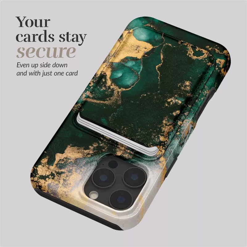MIO Capa MagSafe Green Marble Compatível com porta-cartões