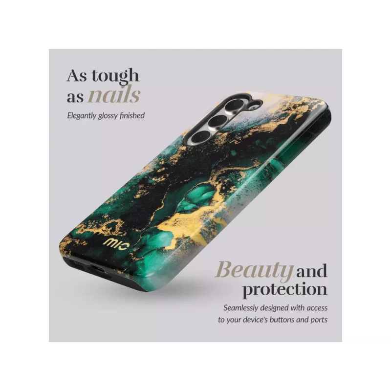 MIO Green Marble capa compatível com MagSafe para Samsung S25 5G