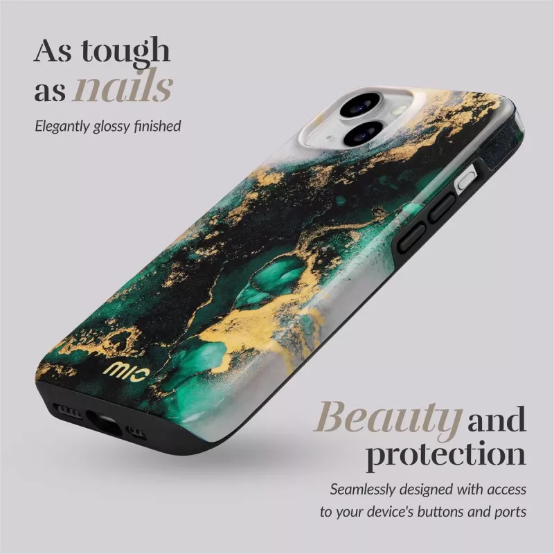Capa Magsafe MIO Green Marble compatível com iPhone 17