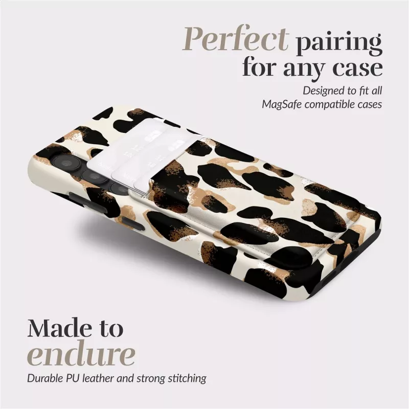 Capa Magsafe MIO Leopard compatível com suporte para cartões