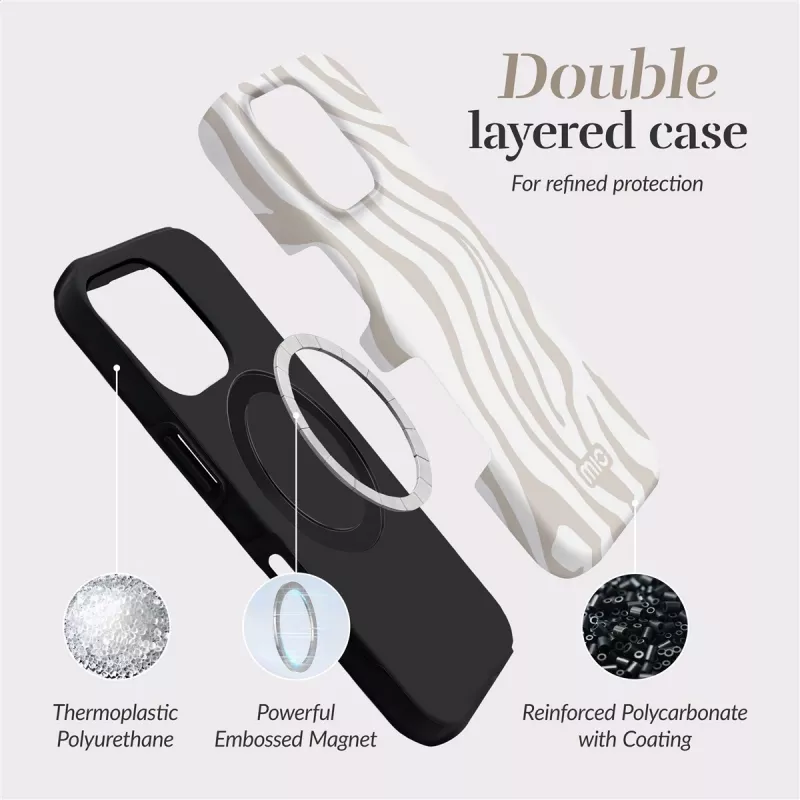 Capa compatível com MagSafe MIO Sandy Zebra para Samsung S25 5G