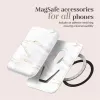 Capa MIO White Marble compatível com MagSafe com suporte para cartões
