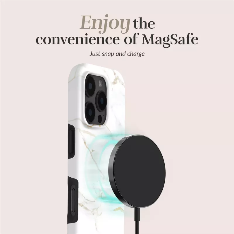 Capa MIO White Marble compatível com MagSafe para Samsung S25+ 5G