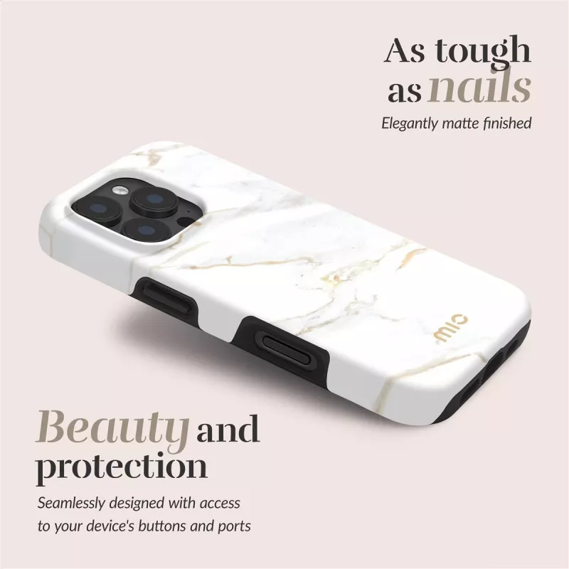MIO White Marble compatível com MagSafe para iPhone 17