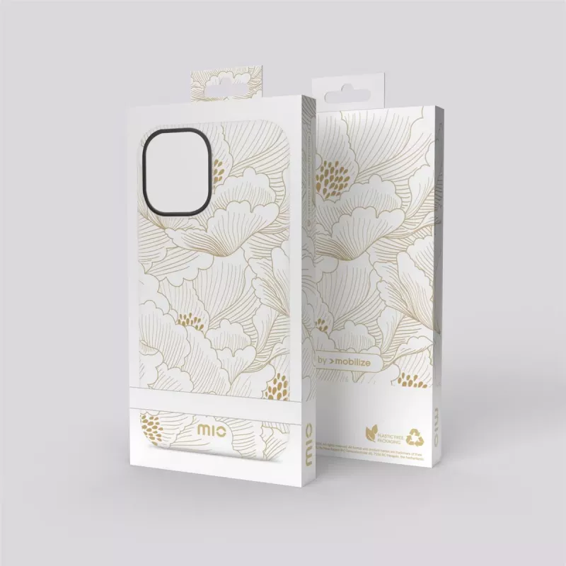 Capa MIO White Roses compatível com MagSafe para iPhone 16 Pro Max
