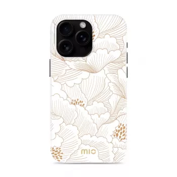 Capa MIO White Roses compatível com MagSafe para iPhone 16 Pro Max